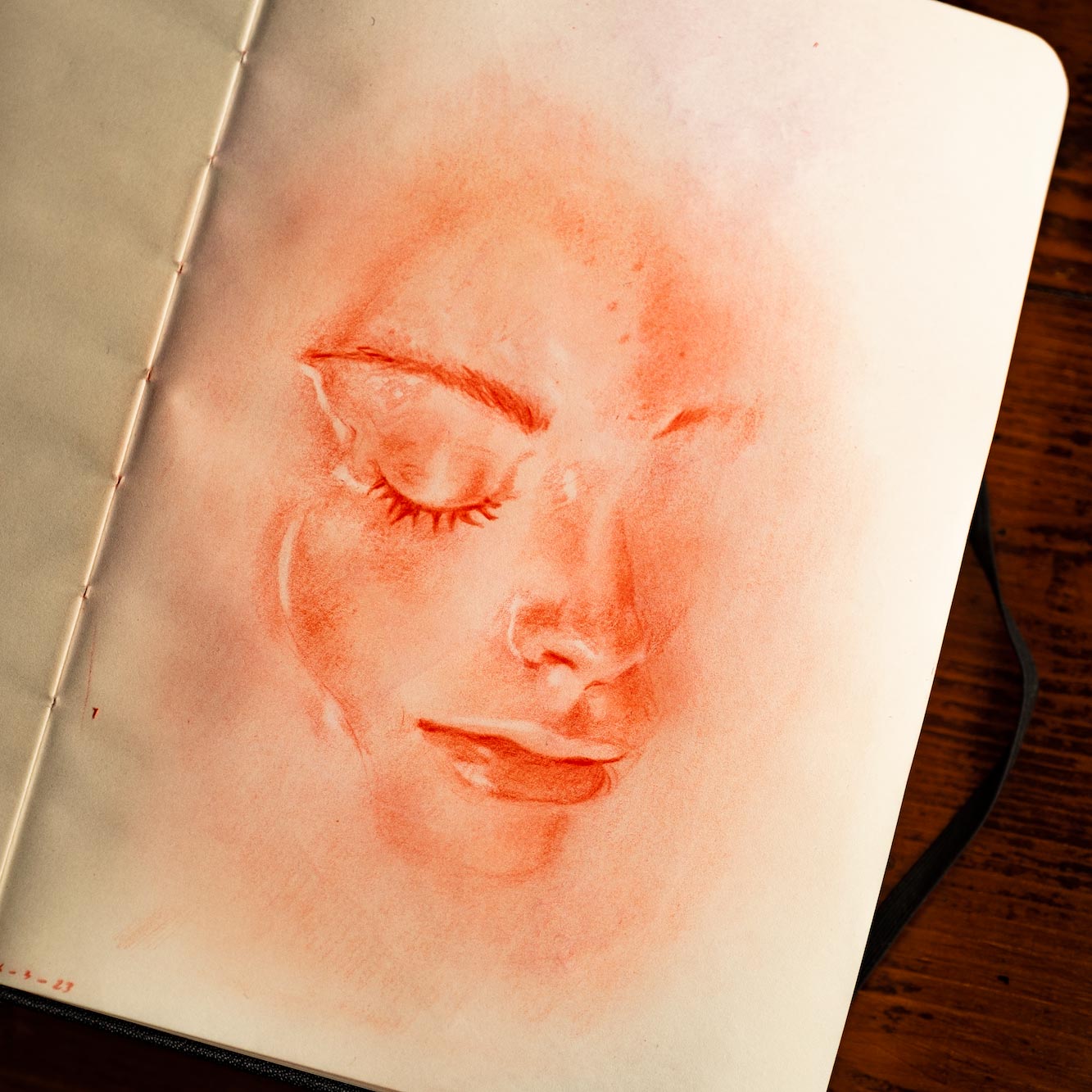 Sanguine drawing from March 18th, 2023