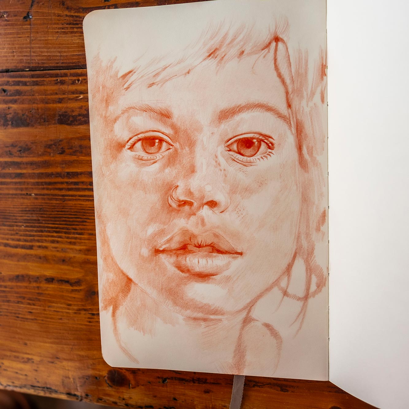 Sanguine drawing from August 22nd, 2023
