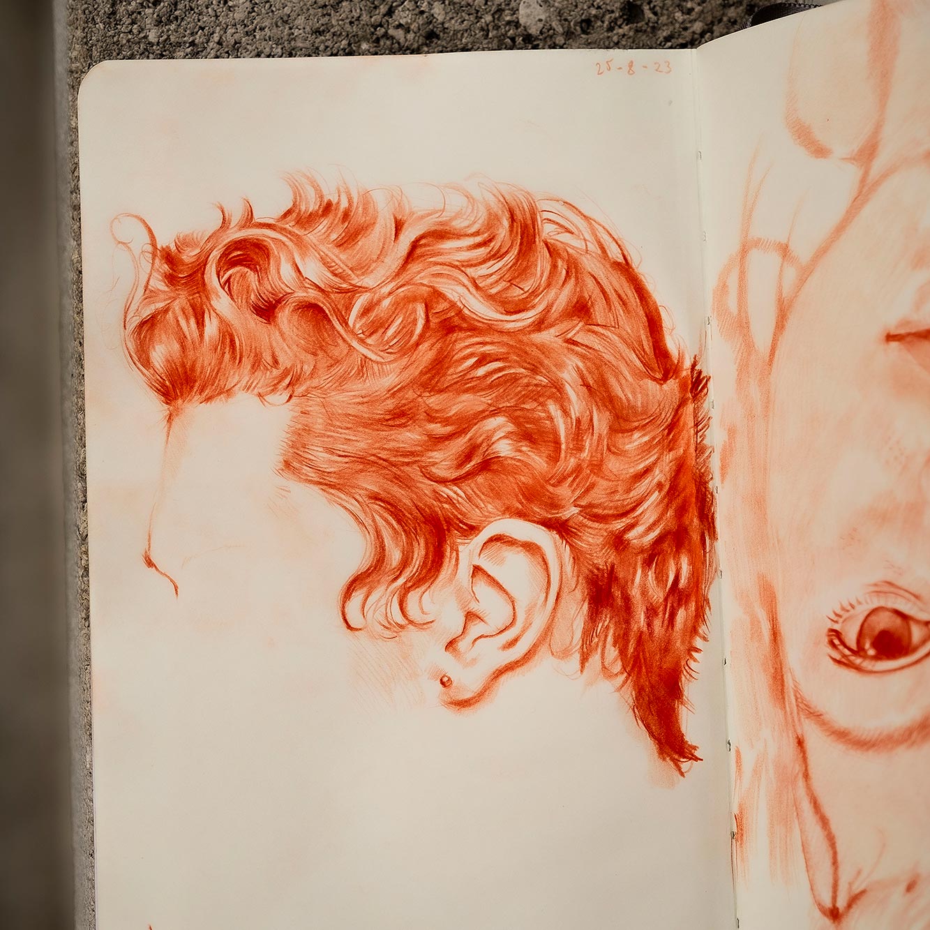Sanguine drawing from August 25th, 2023