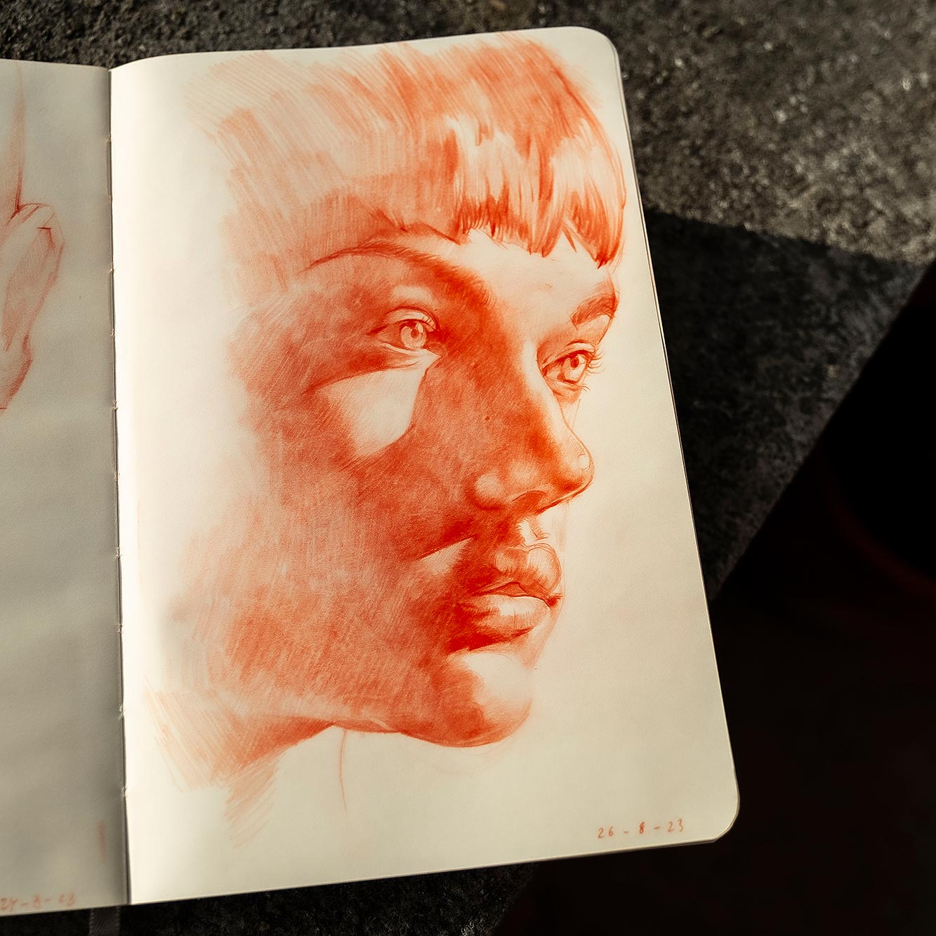 Sanguine drawing from August 26th, 2023
