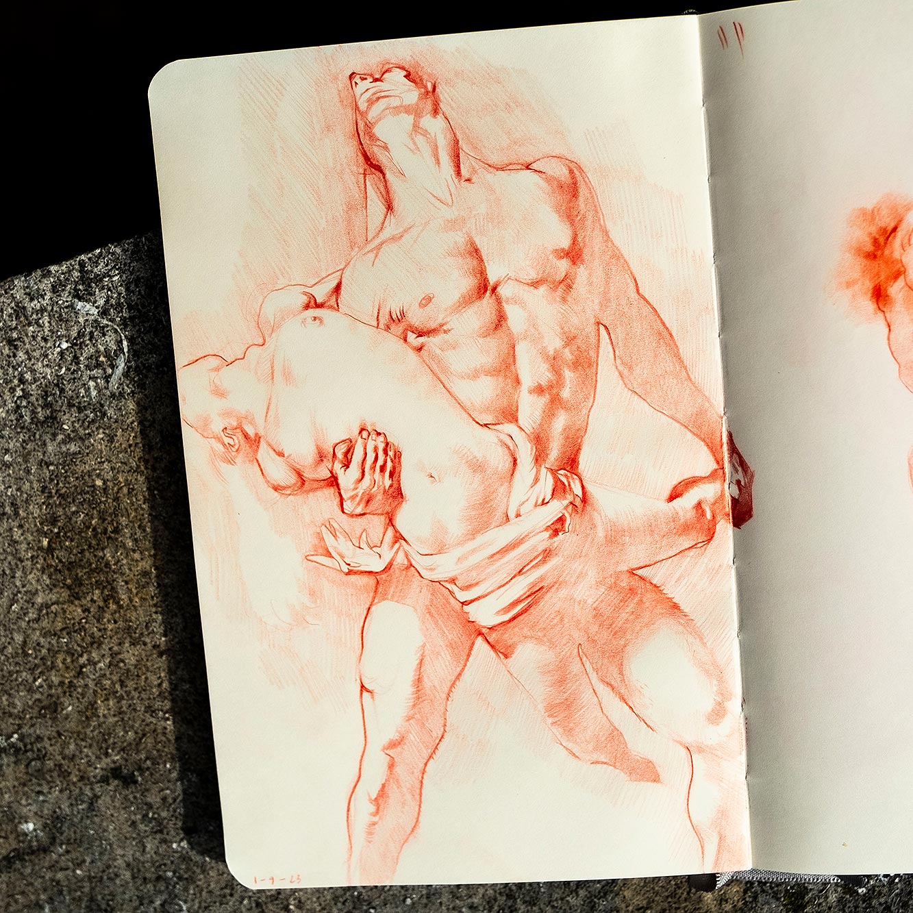 Sanguine drawing from September 1st, 2023