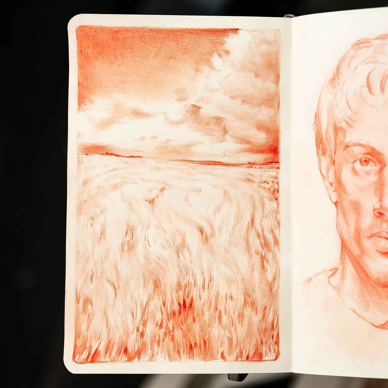 Sanguine drawing from October 23rd, 2023