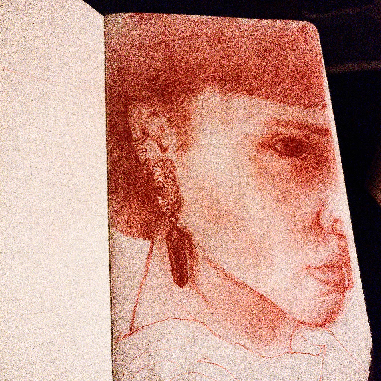 Sanguine drawing from January 23rd, 2024