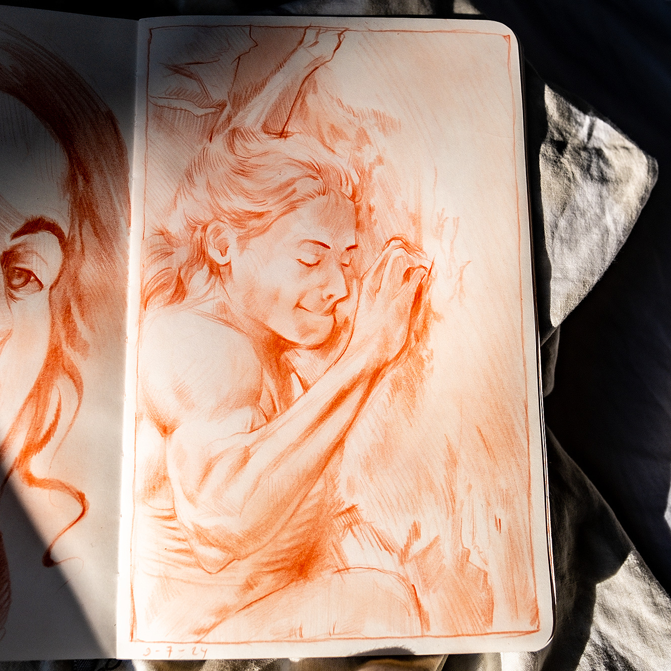 Sanguine drawing from July 10th, 2024